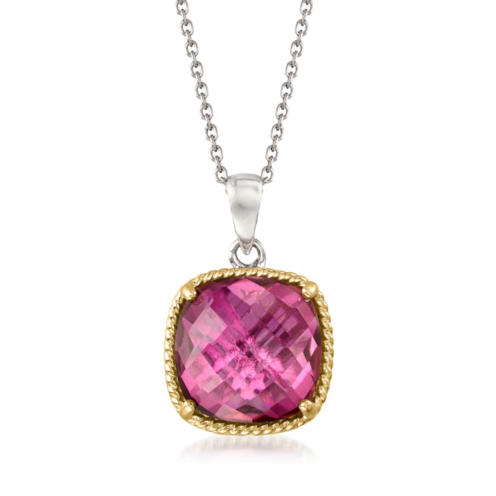 6.00 Carat Mystic Berry Quartz Pendant Necklace in 14kt Gold and Sterling Silver