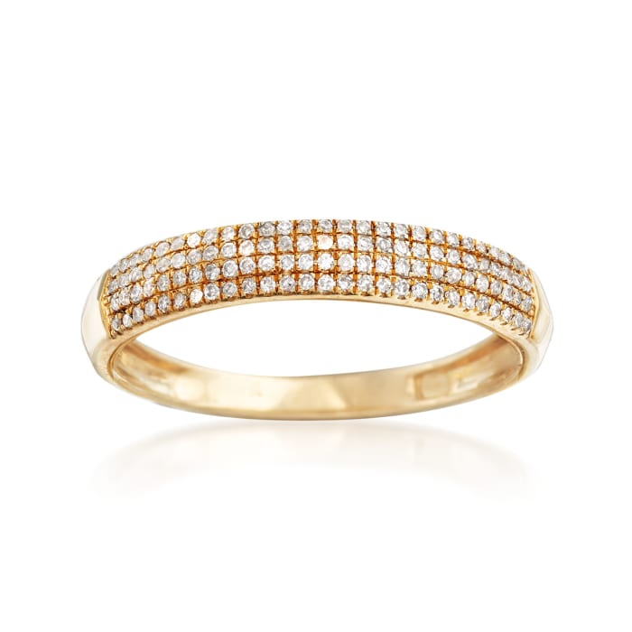 .15 ct. t.w. Multi-Row Pave Diamond Ring in 14kt Yellow Gold