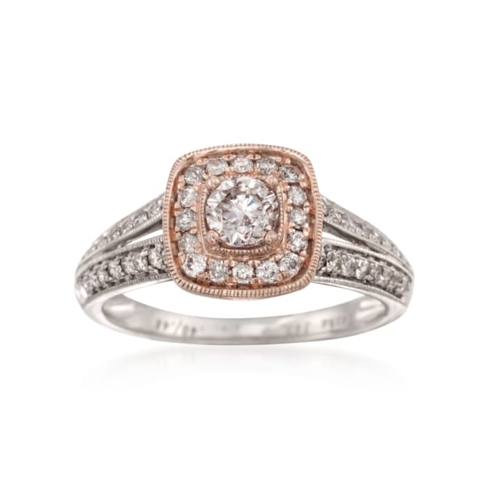 .88 ct. t.w. Diamond Engagement Ring in 14kt Two-Tone Gold