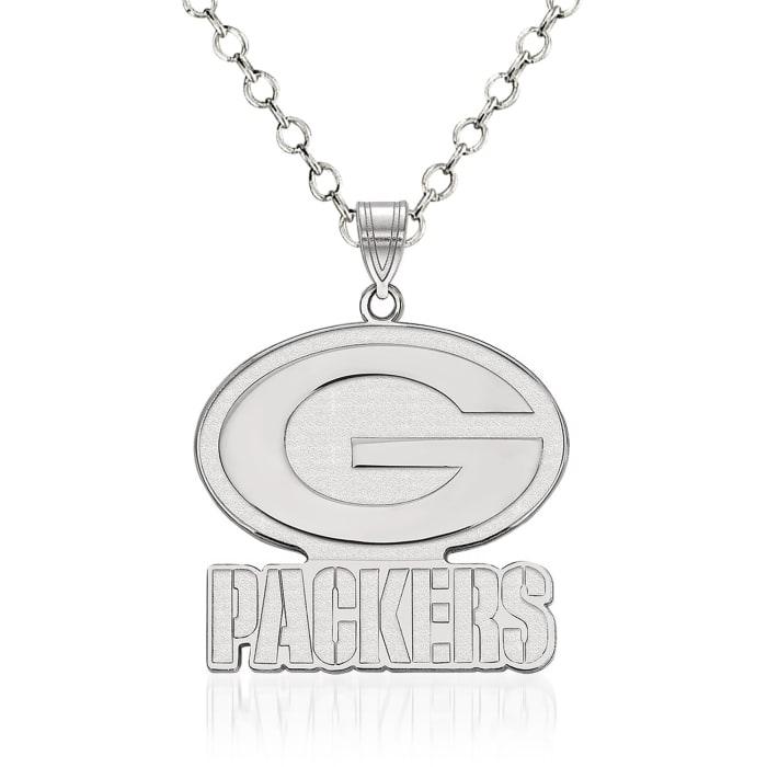Sterling Silver NFL Green Bay Packers Pendant Necklace. 18&quot;