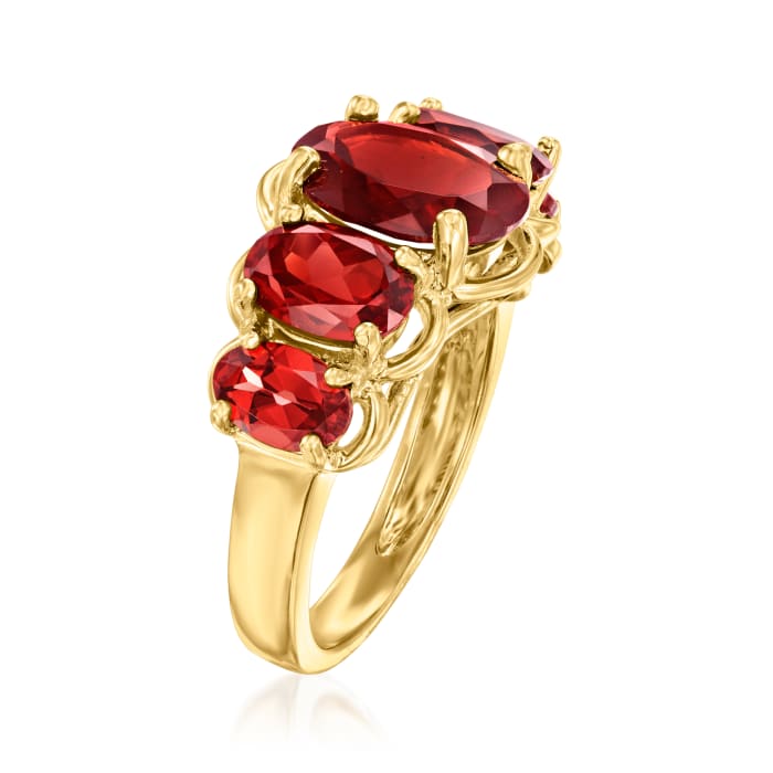 4.50 ct. t.w. Garnet Five-Stone Ring in 18kt Gold Over Sterling | Ross ...