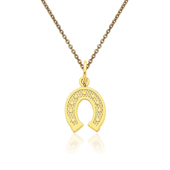 14kt Yellow Gold Horseshoe Pendant Necklace