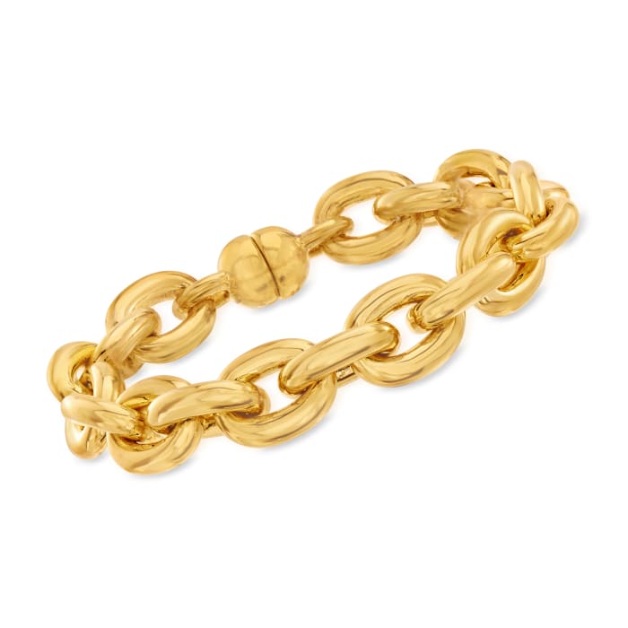 Italian Andiamo 14kt Yellow Gold Chain-Style Link Bracelet