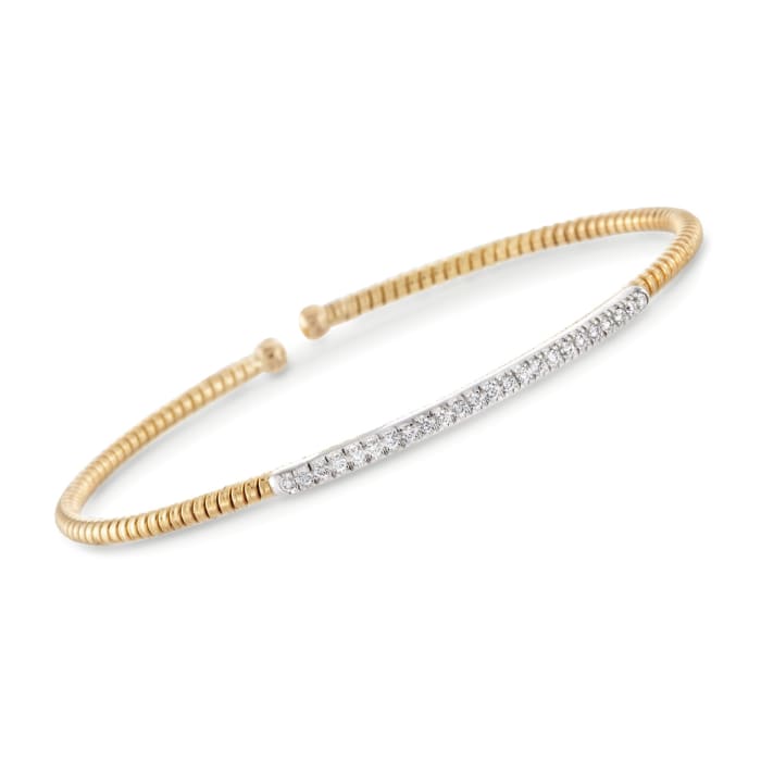 .24 ct. t.w. Diamond Bar Cuff Bracelet in 18kt Yellow Gold