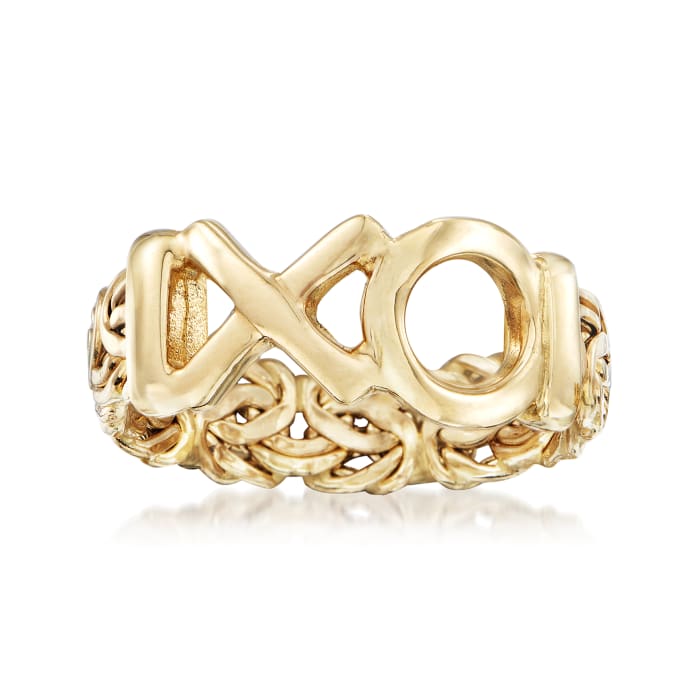14kt Yellow Gold Byzantine &quot;XO&quot; Ring