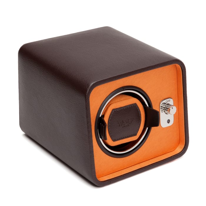 &quot;Windsor&quot; Brown and Orange Single Watch Winder by Wolf Designs