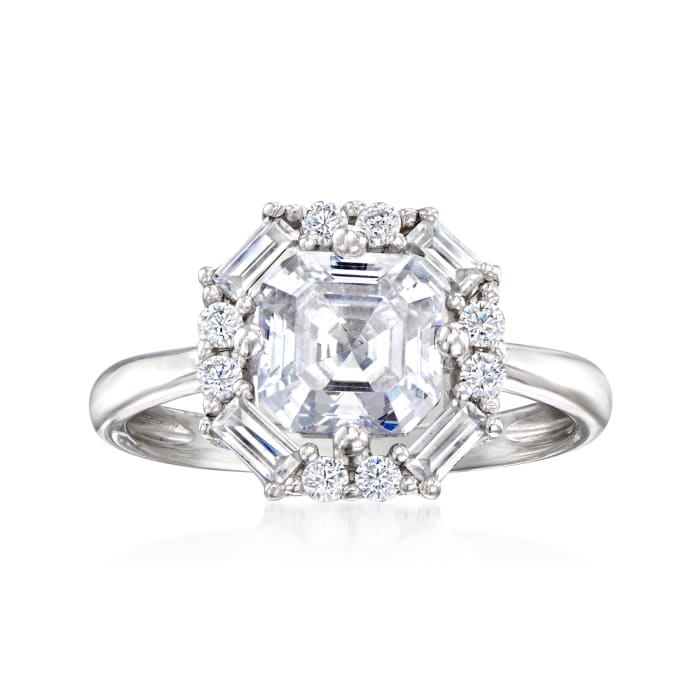 2.90 ct. t.w. CZ Cluster Ring in Sterling Silver