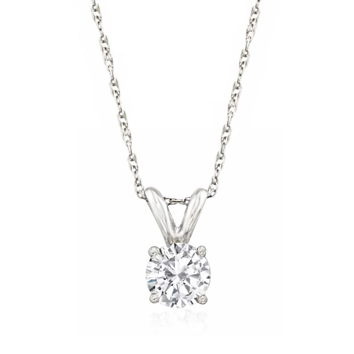 .50 Carat Diamond Solitaire Necklace in 14kt White Gold