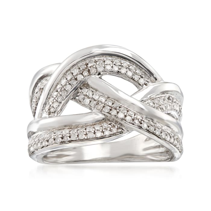 .50 ct. t.w. Diamond Woven Multi-Row Ring in Sterling Silver