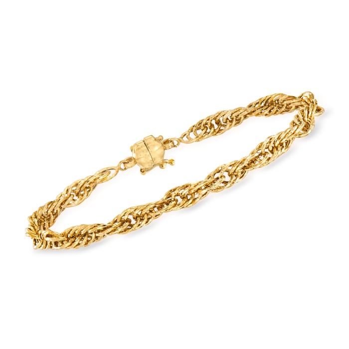 14kt Yellow Gold Rope-Link Bracelet with Magnetic Clasp