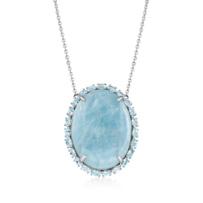 35.75 ct. t.w. Aquamarine Necklace in Sterling Silver