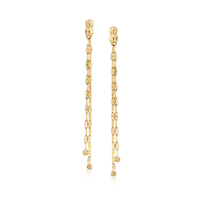 14kt Yellow Gold Lumachina-Chain Drop Earrings