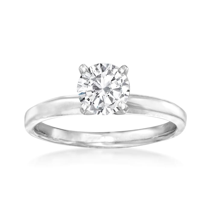 1.00 Carat Diamond Solitaire Ring in 14kt White Gold
