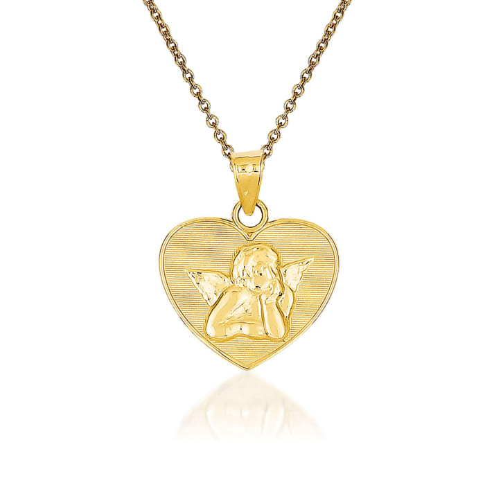 14kt Yellow Gold Angel Pendant Necklace