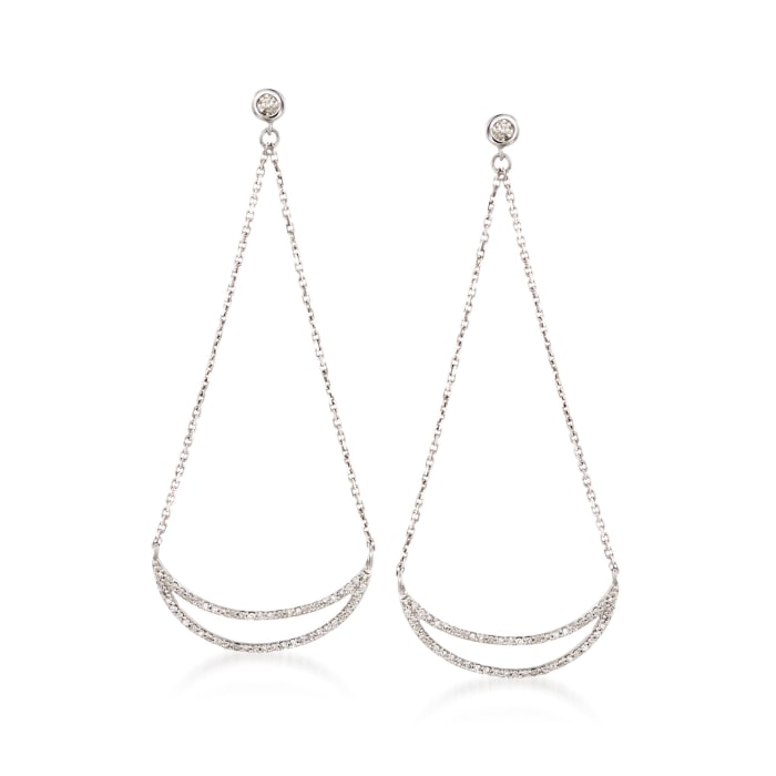.25 ct. t.w. Diamond Crescent Drop Earrings in Sterling Silver