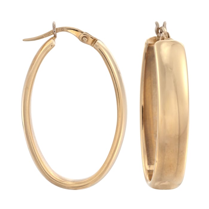 Roberto Coin &quot;Wedding Band&quot; 18kt Yellow Gold Oval Hoop Earrings