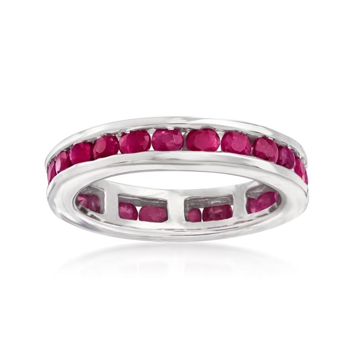 2.00 ct. t.w. Channel-Set Ruby Eternity Band in Sterling Silver | Ross ...