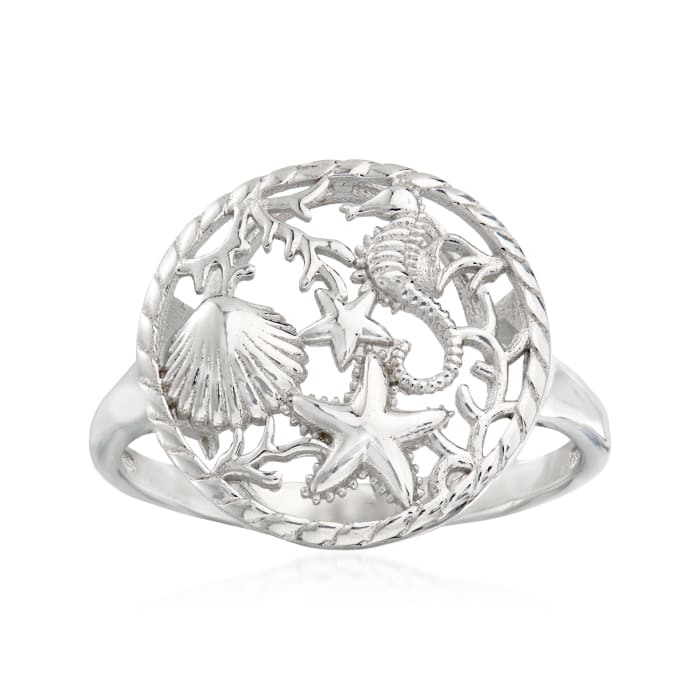 Sterling Silver Sea Life Ring