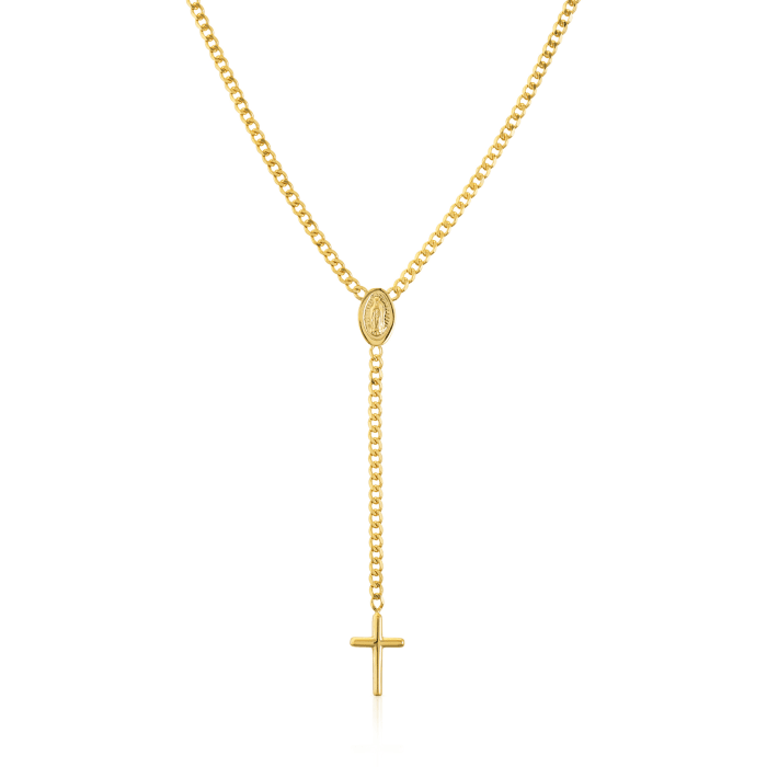 Amazon.com: Ross-Simons Italian 18kt Gold Over Sterling Cross and  Mirror-Link Chain Necklace. 18 inches: Clothing, Shoes & Jewelry
