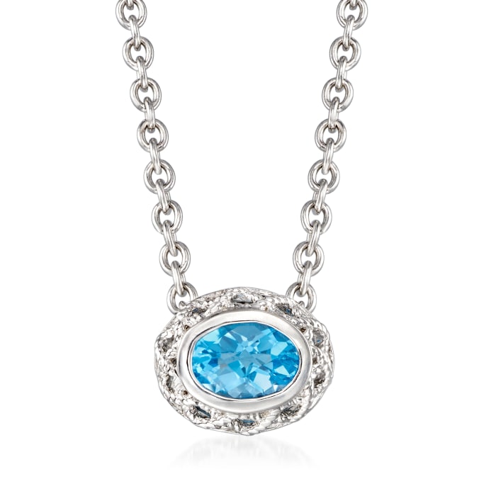Andrea Candela &quot;Rioja&quot; 2.40 Carat Blue Topaz Necklace in Sterling Silver