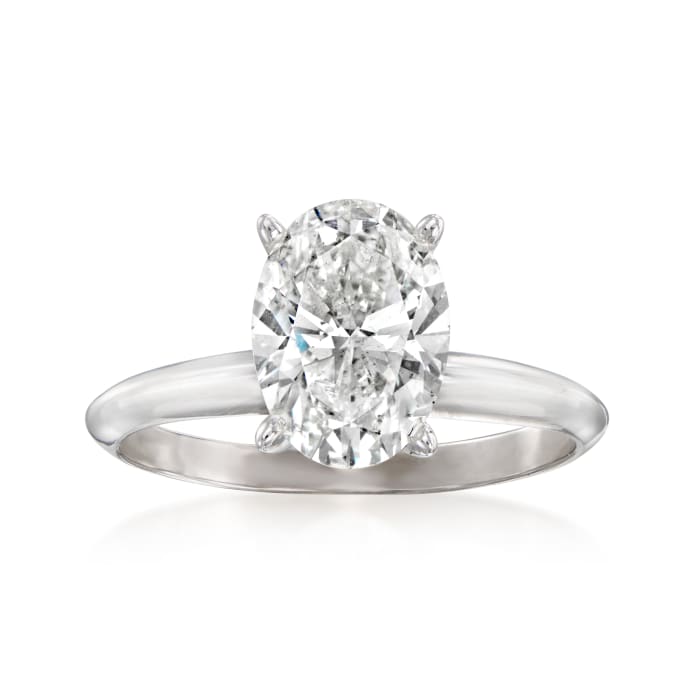 1.70 Carat Certified Diamond Solitaire Ring in 14kt White Gold