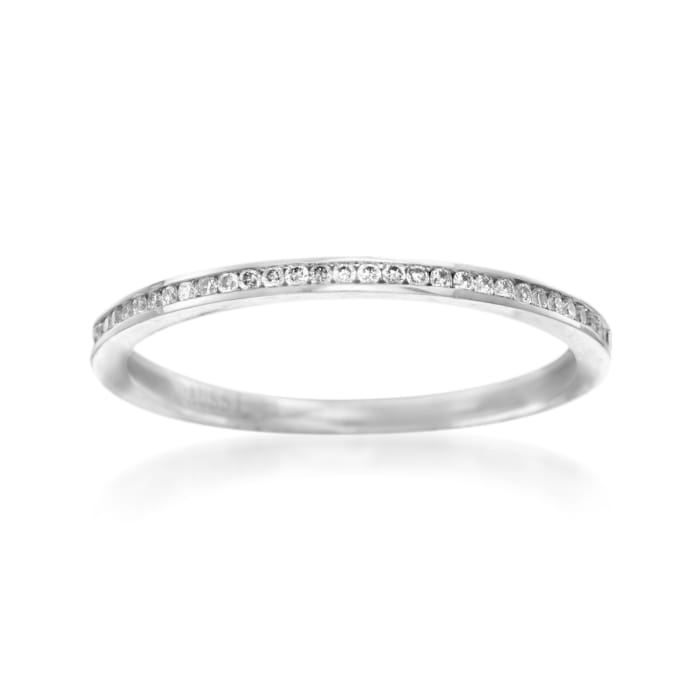 Henri Daussi .10 ct. t.w. Diamond Wedding Ring in 18kt White Gold