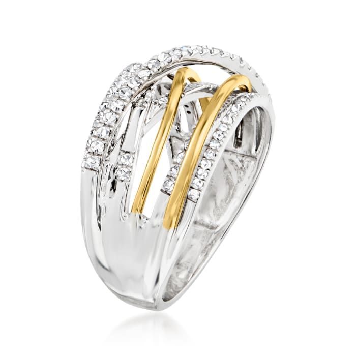 .50 ct. t.w. Diamond Highway Ring in Sterling Silver with 14kt Yellow ...