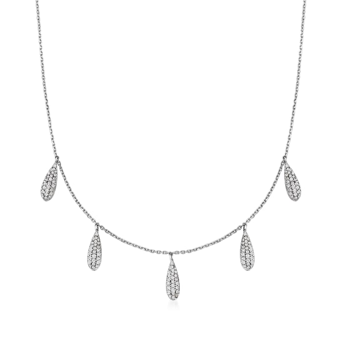 .85 ct. t.w. Diamond Multi-Drop Necklace in 14kt White Gold