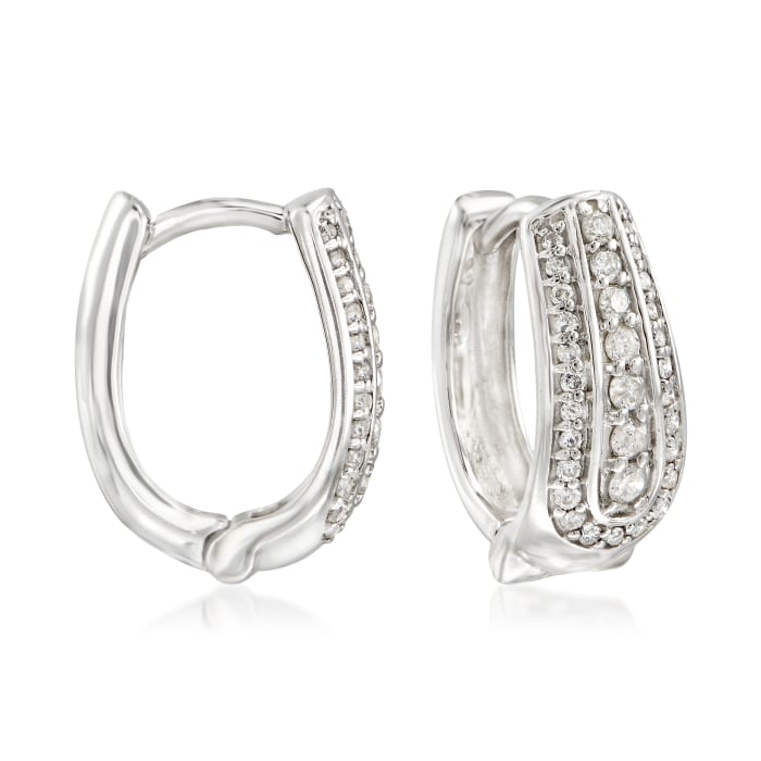 .50 ct. t.w. Diamond U-Shaped Hoop Earrings in Sterling Silver
