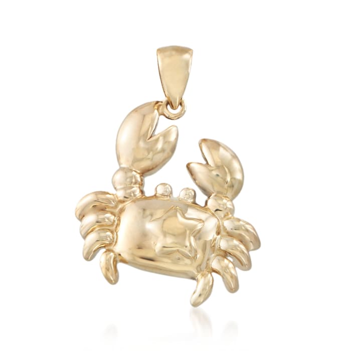 14kt Yellow Gold Crab Pendant