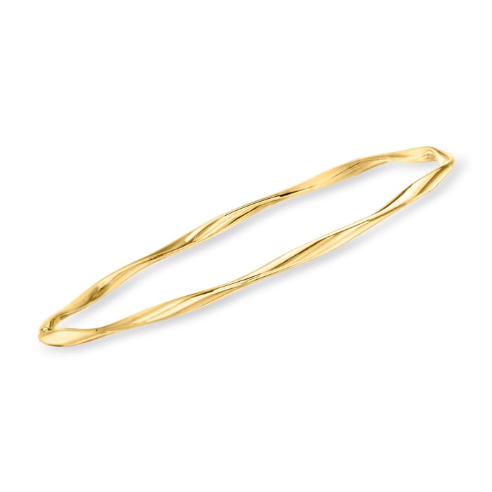 Italian 14kt Yellow Gold Twisted Bangle Bracelet | Ross-Simons