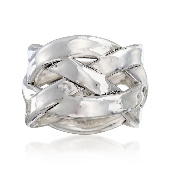 Sterling Silver Basketweave Ring