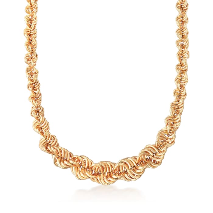 18kt Yellow Gold Graduated Spiral Link Necklace