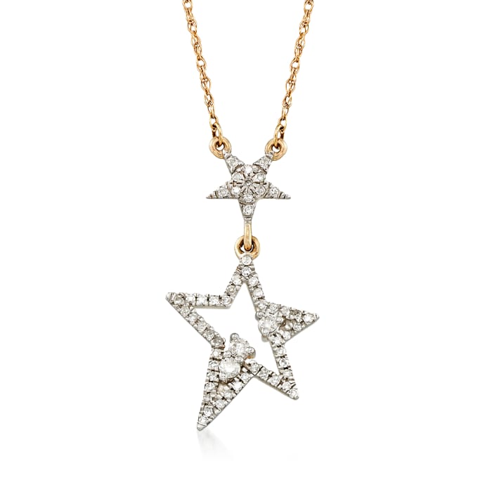 .10 ct. t.w. Diamond Star Necklace in 14kt Yellow Gold