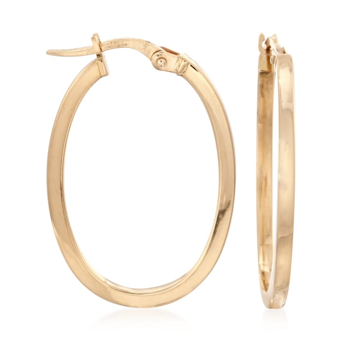 Roberto Coin 18kt Yellow Gold Oval Hoop Earrings