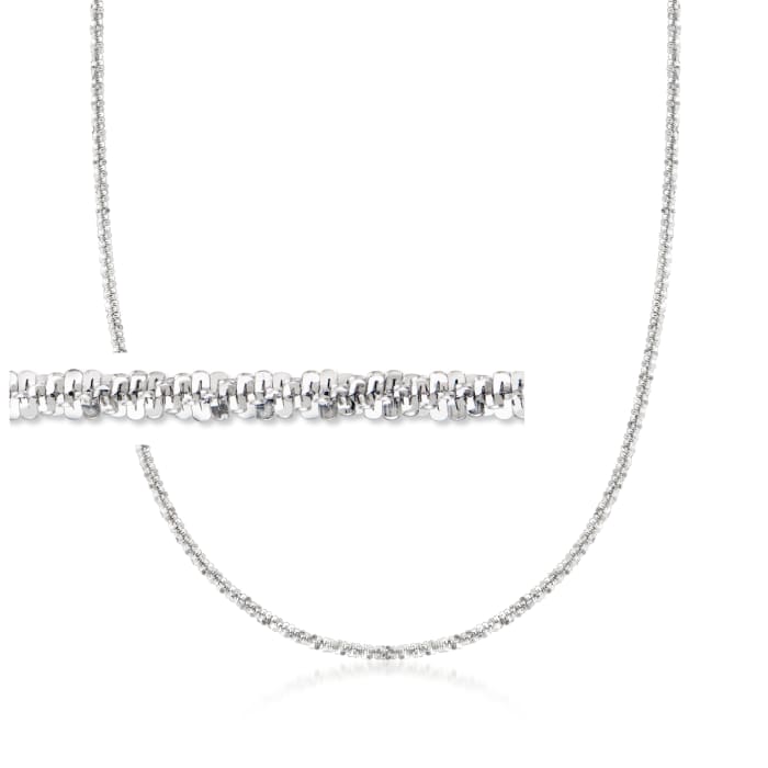Italian Sterling Silver Crisscross-Link Chain Necklace