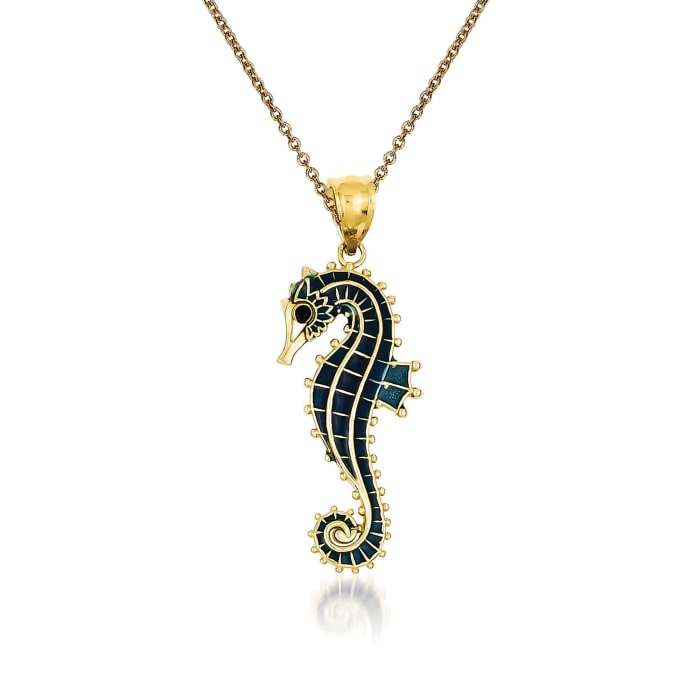 14kt Yellow Gold Seahorse Pendant Necklace