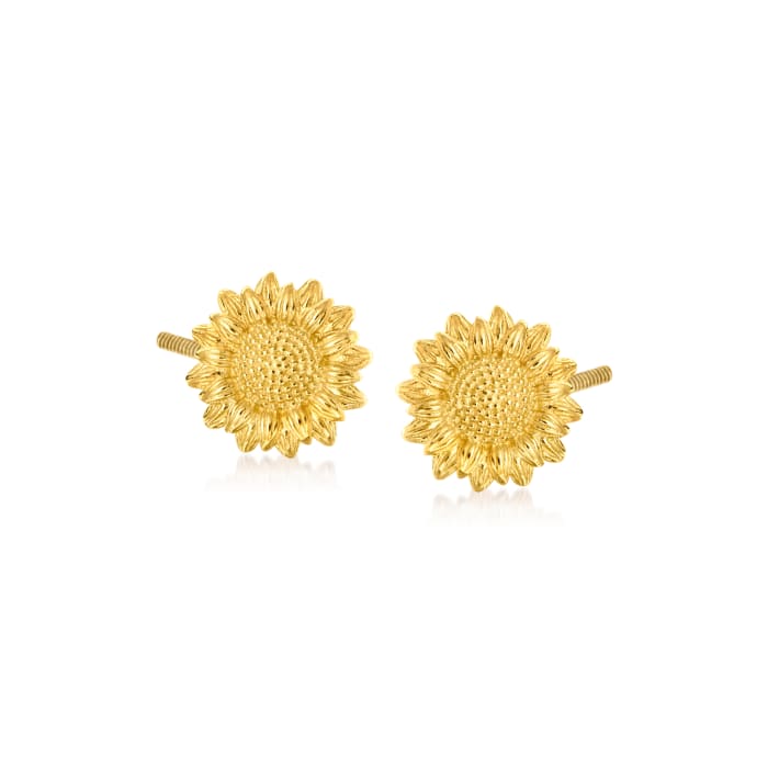 Child's 14kt Yellow Gold Sunflower Stud Earrings