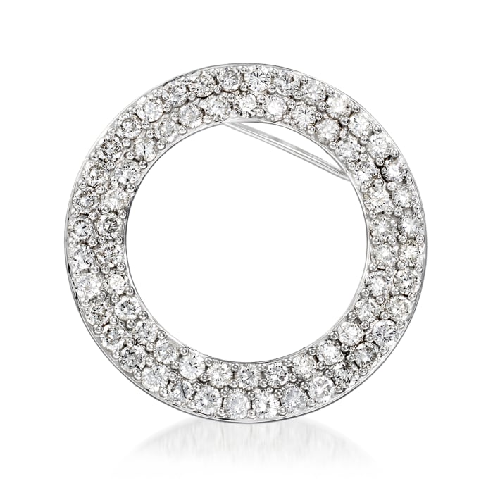 5.00 ct. t.w. Diamond Double-Row Circle Pin in 14kt White Gold