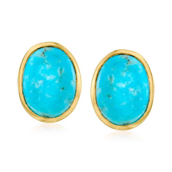 Turquoise Earrings in 18kt Gold Over Sterling
