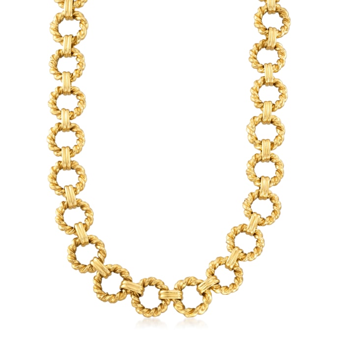 C. 1990 Vintage 18kt Yellow Gold Link Chain Necklace