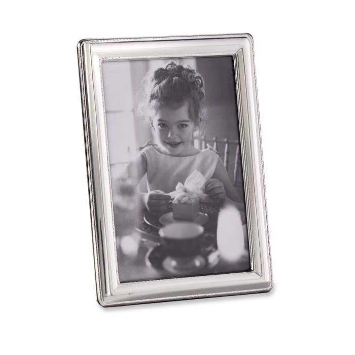 Siena Sterling Silver Roped Photo Frame with Wooden Back