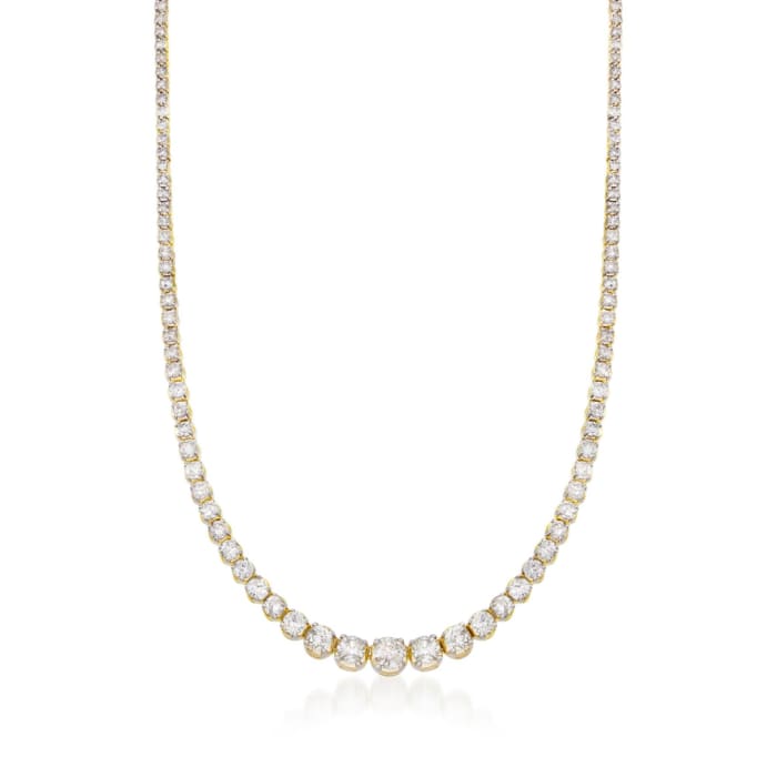 10.00 ct. t.w. Graduated Diamond Tennis Necklace in 14kt Yellow Gold
