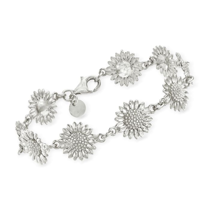 Italian Sterling Silver Sunflower Bracelet