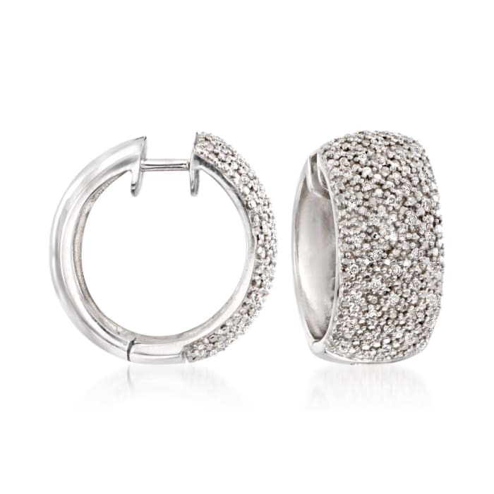 .24 ct. t.w. Diamond Hoop Earrings in Sterling Silver