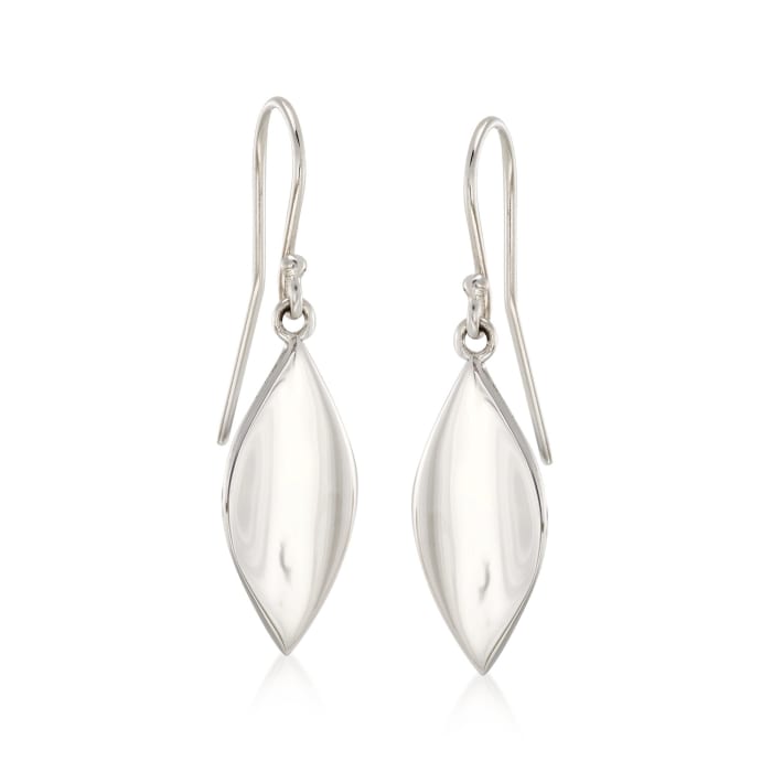 Zina Sterling Silver Small &quot;Smooth Leaf&quot; Drop Earrings