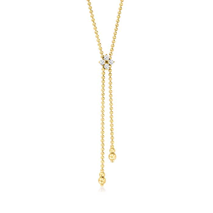 Roberto Coin &quot;Love in Verona&quot; .30 ct. t.w. Diamond Lariat Necklace in 18kt Yellow Gold