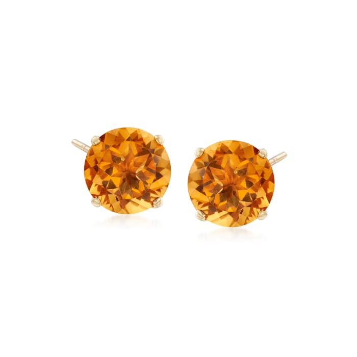 3.30 ct. t.w. Citrine Stud Earrings in 14kt Yellow Gold