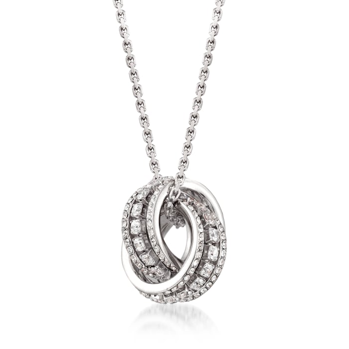 Swarovski Crystal &quot;Further&quot; Pendant Necklace in Silvertone