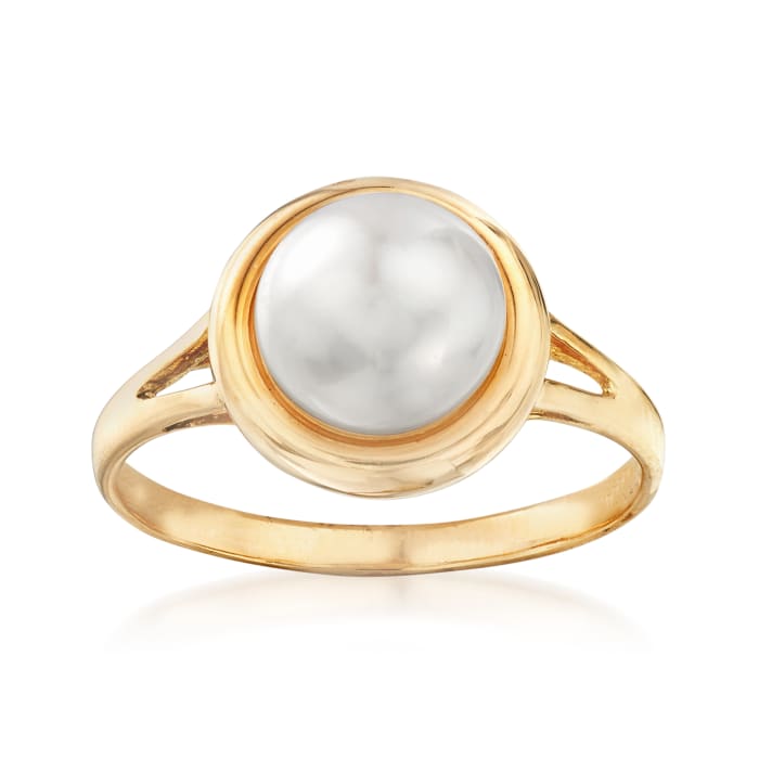 8-8.25mm Cultured Pearl Ring in 14kt Yellow Gold